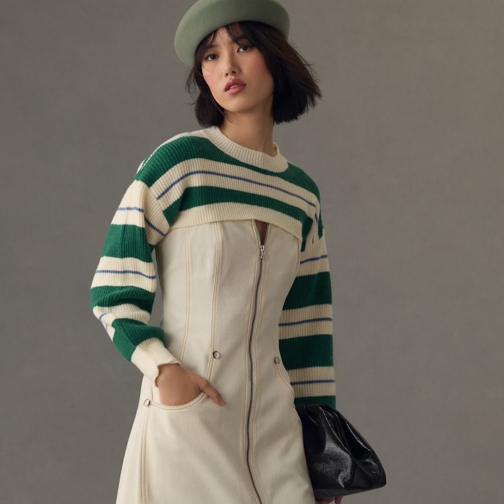 NWT Anthropologie Maeve Knit Striped Shrug Sweater